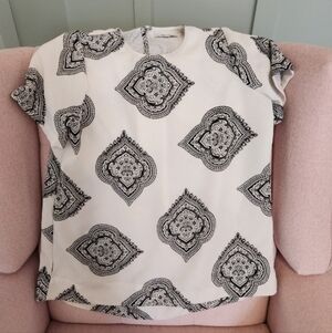 Madewell oversized small Aztec boho Bohemian blouse shirt top fall spring summer